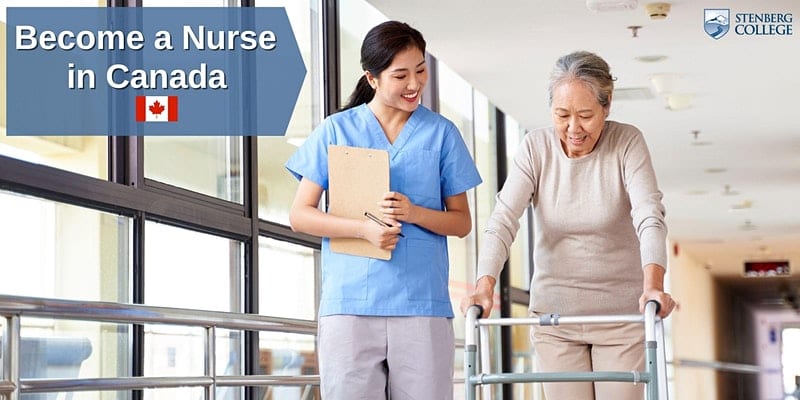 Become a Nurse in Canada International Educated Nurses International Educated Nurse Nurse helping an old woman